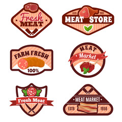 Meat Market Emblems Set