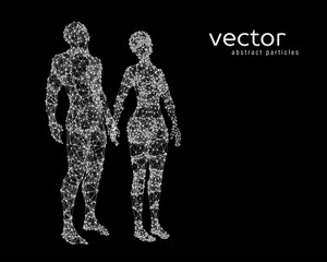 Abstract vector illustration of couple.