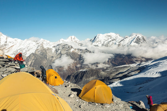 High Altitude Camp of Mountain Expedition