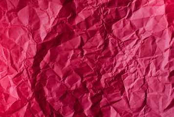 Background crumpled paper red