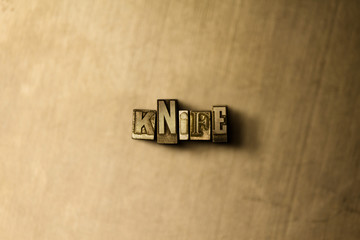 KNIFE - close-up of grungy vintage typeset word on metal backdrop. Royalty free stock illustration.  Can be used for online banner ads and direct mail.