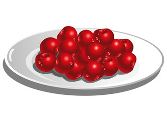 Kirschen auf Teller