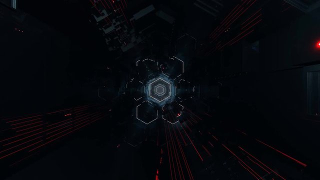 4K Ultra HD hexagonal tunnel.