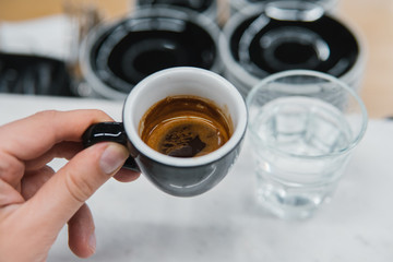cup of coffee in a hand