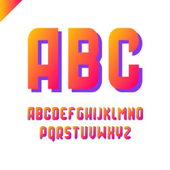 Vector square alphabet simple sport font and letter set