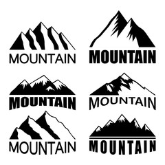 Set of mountains on the white background