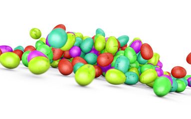 Viele Ostereier auf einem Haufen