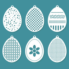 set of Easter decorations. egg ornament. vector illustration.