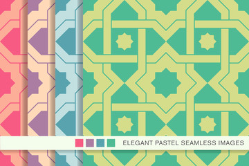 seamless pastel background set cross star frame
