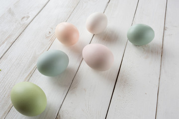 Easter eggs in soft colors