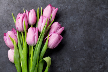 Fresh purple tulip flowers