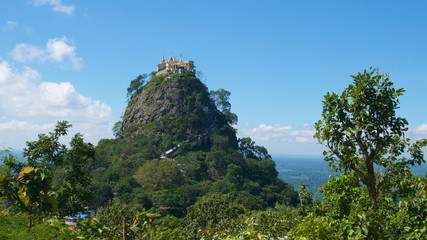 Taung Kalat Monastery on Popa Mount in Bagan, Myanmar