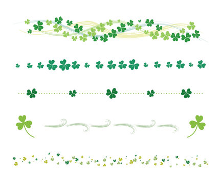 St. Patrick's Day clover line set