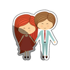 Lovely couple cartoon icon vector illustration graphic design