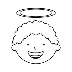 little boy angel character vector illustration design