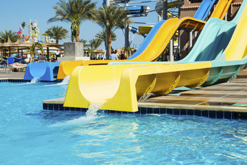 Aquapark with water flights and pools in Hurghada