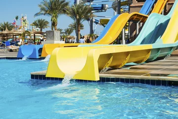 Foto op Plexiglas Aquapark with water flights and pools in Hurghada © katrin_timoff