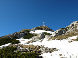 Fototapeta premium Spring in the Tatra Mountains. View of Giewont.