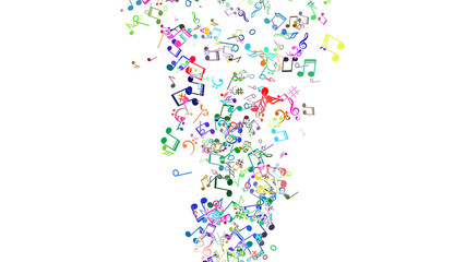 Abstract Background with Colorful Music notes.