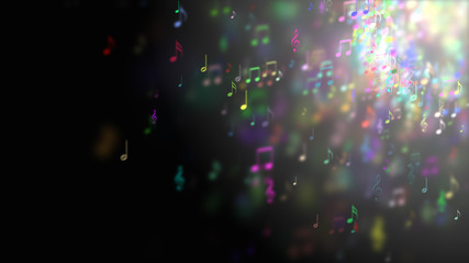 Abstract Background with Colorful Music notes.
