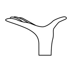 hand waiter isolated icon vector illustration design