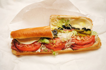 Large Takeout Grinder/Sub Sandwich