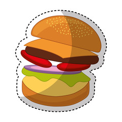hamburger fast food icon vector illustration design