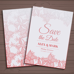 Wedding invitation card suite with flower Templates.Vector Illustration