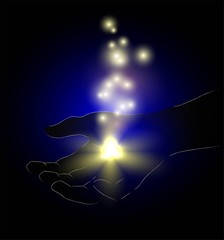 illustrazione fantastica di mano con luci © passiflora70