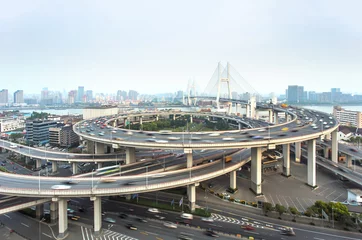 Foto op Plexiglas Nanpubrug Moderne brug in Shanghai, China 
