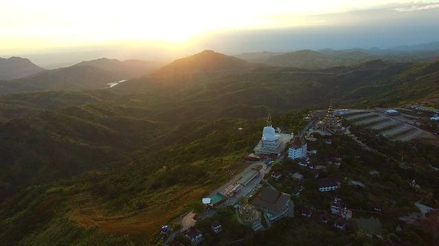 aerial view of wat phasorn kaew khao koh petchabun thailand