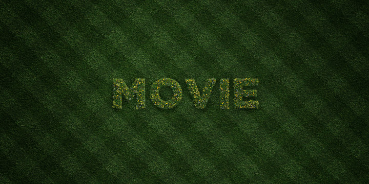 MOVIE - fresh Grass letters with flowers and dandelions - 3D rendered royalty free stock image. Can be used for online banner ads and direct mailers..