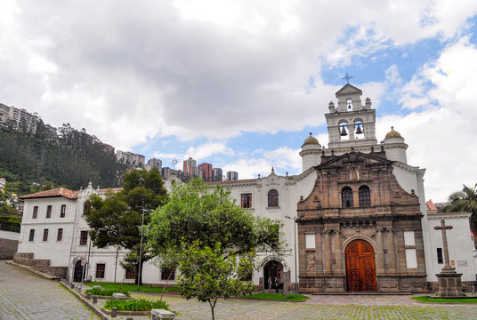 Church of Guapulo neighborhood in Quito, Ecuador
