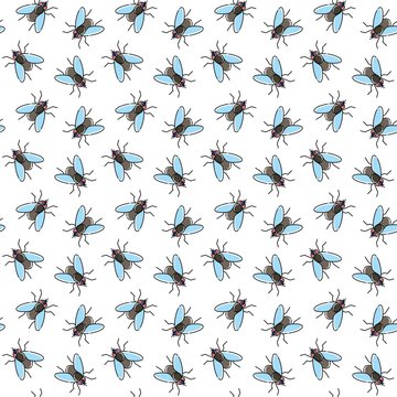 Fly vector seamless pattern for textile design, wallpaper, wrapping paper 