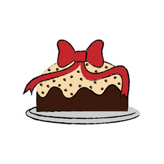 Delicious birthday cake icon vector illustration graphic design