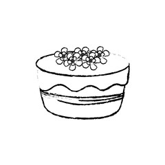 Delicious birthday cake icon vector illustration graphic design