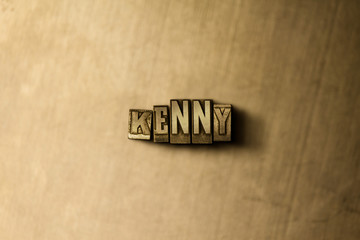 KENNY - close-up of grungy vintage typeset word on metal backdrop. Royalty free stock illustration.  Can be used for online banner ads and direct mail.