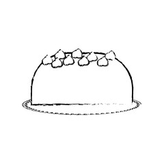 Delicious birthday cake icon vector illustration graphic design