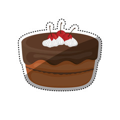 Delicious birthday cake icon vector illustration graphic design