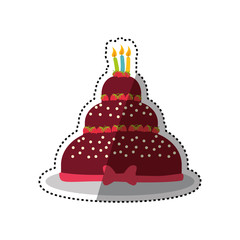Delicious birthday cake icon vector illustration graphic design