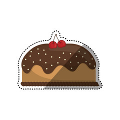 Delicious birthday cake icon vector illustration graphic design