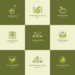 Vegetarian food icons set 2