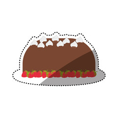 Delicious birthday cake icon vector illustration graphic design