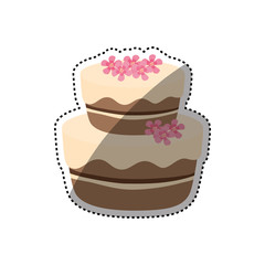 Delicious birthday cake icon vector illustration graphic design