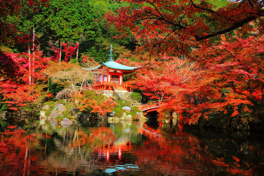Daigoji with autumn colors, Kyoto