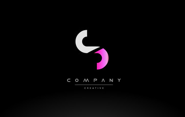 s pink black white creative modern letter logo icon design vector