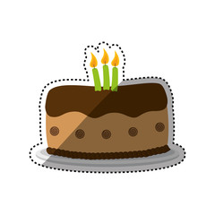 Delicious birthday cake icon vector illustration graphic design