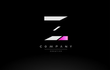 z pink black white creative modern letter logo icon design vector