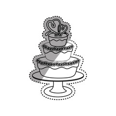 Delicious birthday cake icon vector illustration graphic design