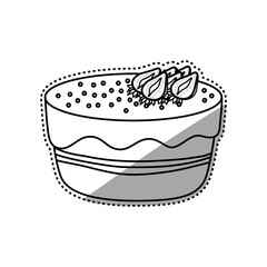 Delicious birthday cake icon vector illustration graphic design